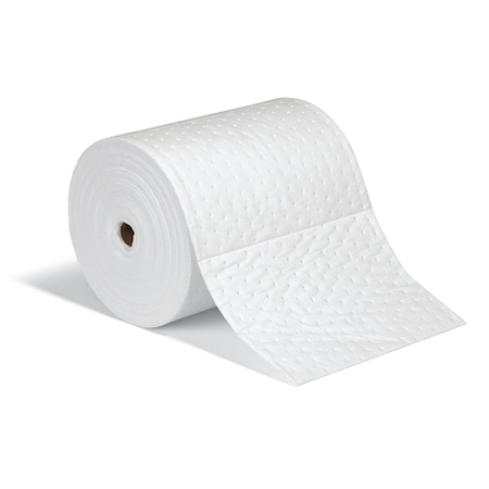 Pig Sorbent Roll, Oils; Fuels; Oil-Based Liquids (Not Water), 11.9 gal Vol Absorbed per Pkg, White MAT14401